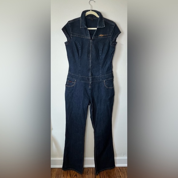 FUBU Blue Denim Overalls Classic Style - Picture 1 of 11